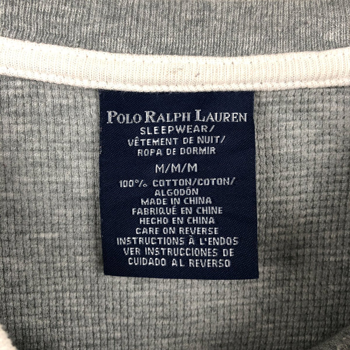 Ralph Lauren POLO RALPH LAUREN SLEEPWEAR Thermal Long T-shirt Waffle Men's M size cotton gray type Vintage Second Hand