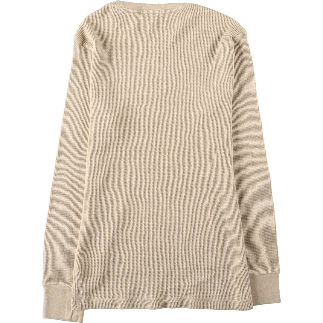 Ralph Lauren POLO RALPH LAUREN CUSTOM SLIM FIT Thermal Long-Sleeve T-Shirt, Men's Size L (approx.) cotton Beige type Vintage Second Hand