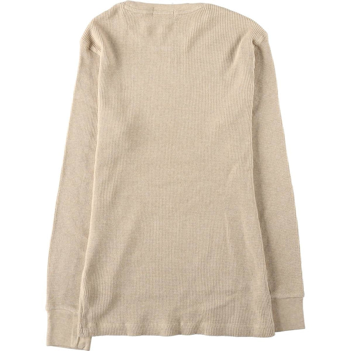 Ralph Lauren POLO RALPH LAUREN CUSTOM SLIM FIT Thermal Long-Sleeve T-Shirt, Men's Size L (approx.) cotton Beige type Vintage Second Hand