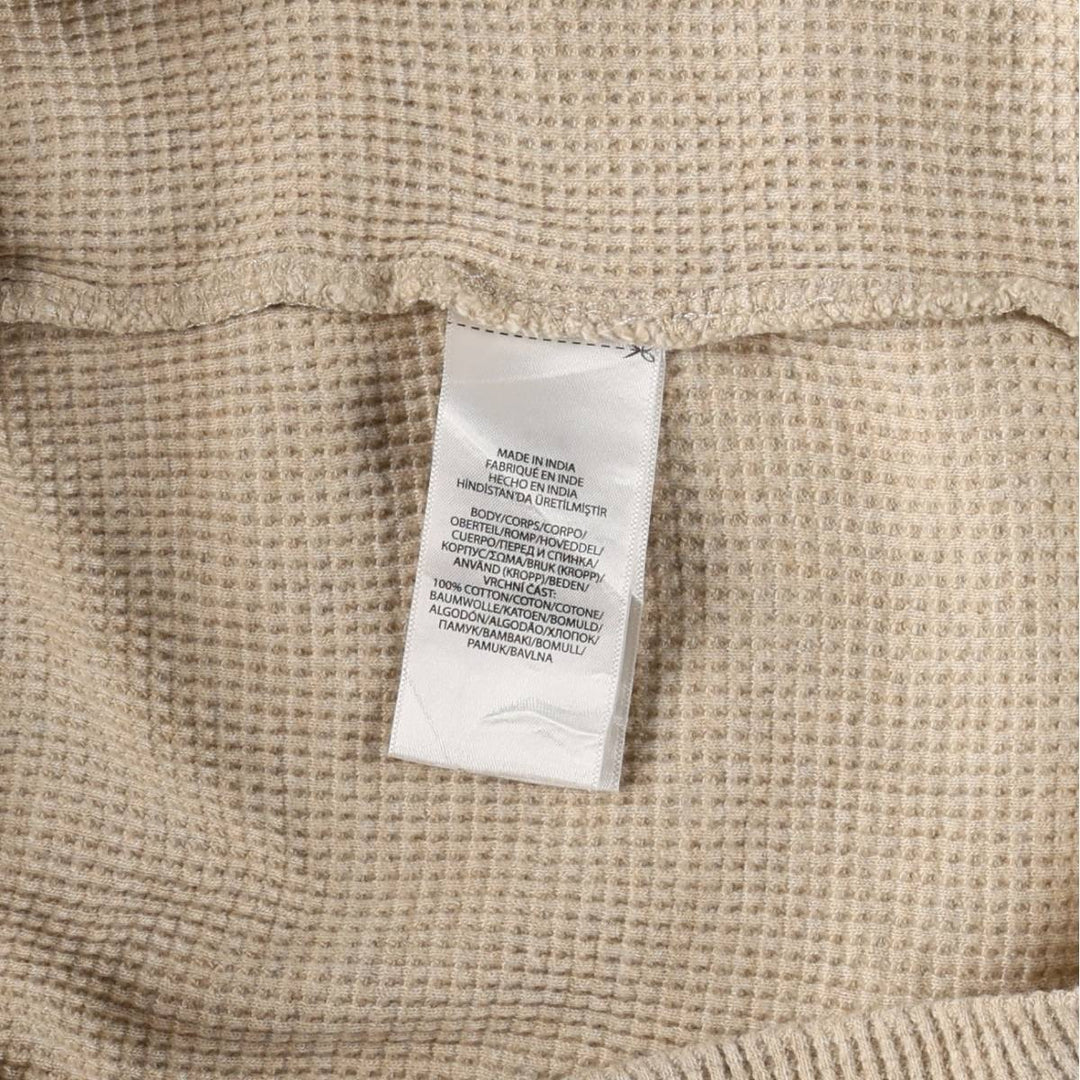 Ralph Lauren POLO RALPH LAUREN CUSTOM SLIM FIT Thermal Long-Sleeve T-Shirt, Men's Size L (approx.) cotton Beige type Vintage Second Hand
