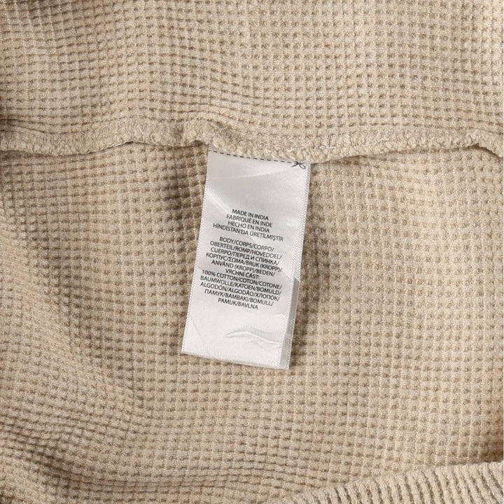 Ralph Lauren POLO RALPH LAUREN CUSTOM SLIM FIT Thermal Long-Sleeve T-Shirt, Men's Size L (approx.) cotton Beige type Vintage Second Hand