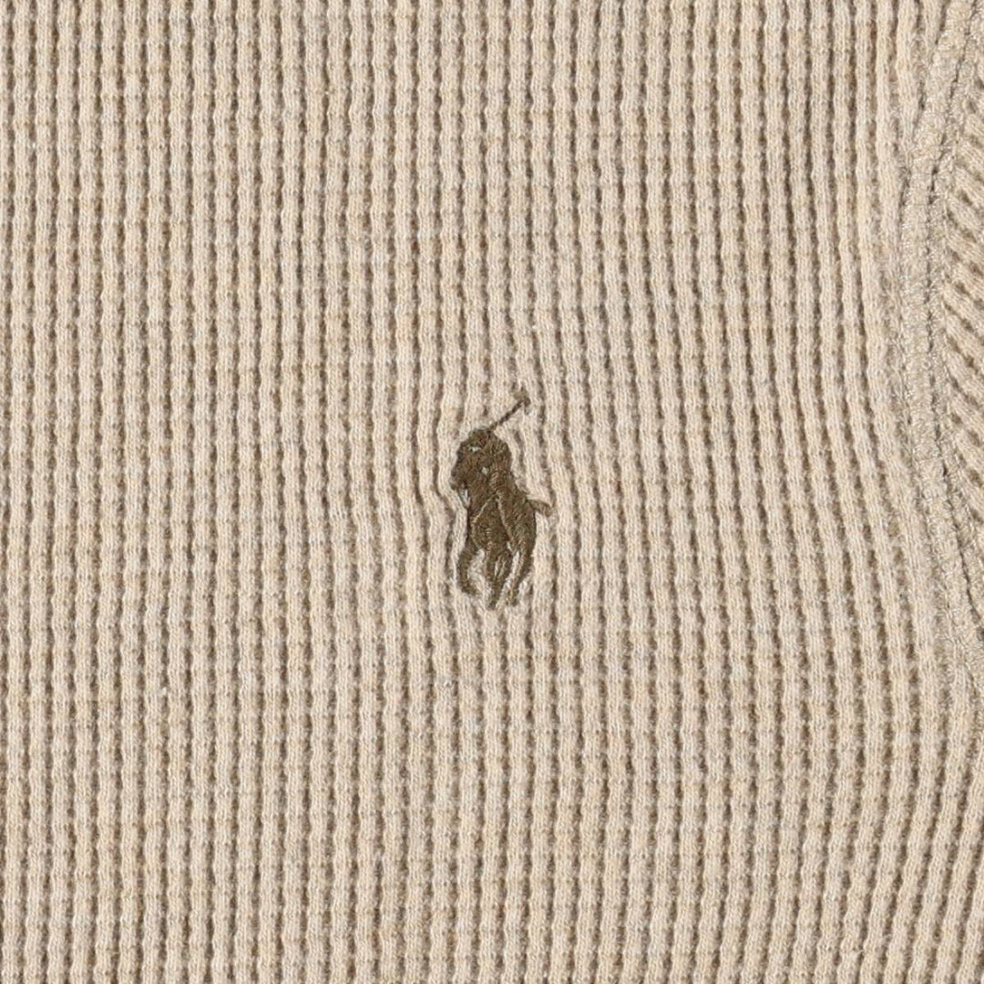 Ralph Lauren POLO RALPH LAUREN CUSTOM SLIM FIT Thermal Long-Sleeve T-Shirt, Men's Size L (approx.) cotton Beige type Vintage Second Hand