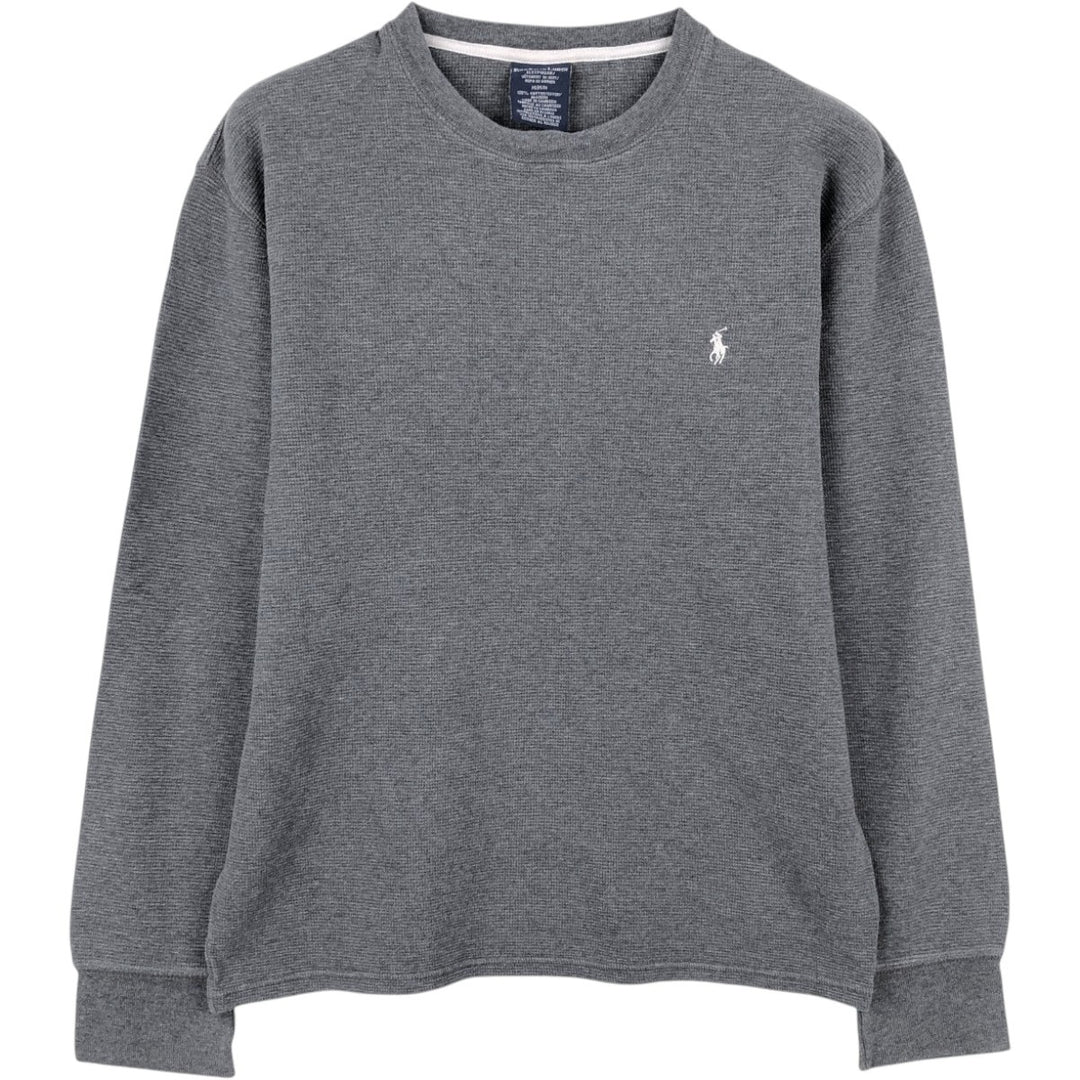 Ralph Lauren POLO RALPH LAUREN SLEEPWEAR Thermal Long T-shirt Waffle Men's M size cotton Charcoal Vintage Second Hand