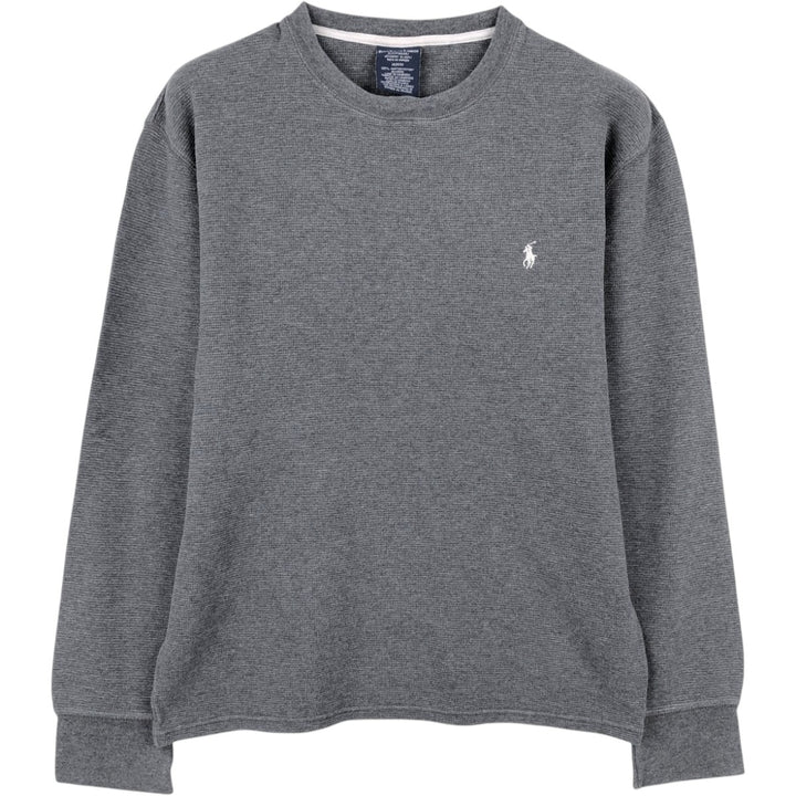 Ralph Lauren POLO RALPH LAUREN SLEEPWEAR Thermal Long T-shirt Waffle Men's M size cotton Charcoal Vintage Second Hand