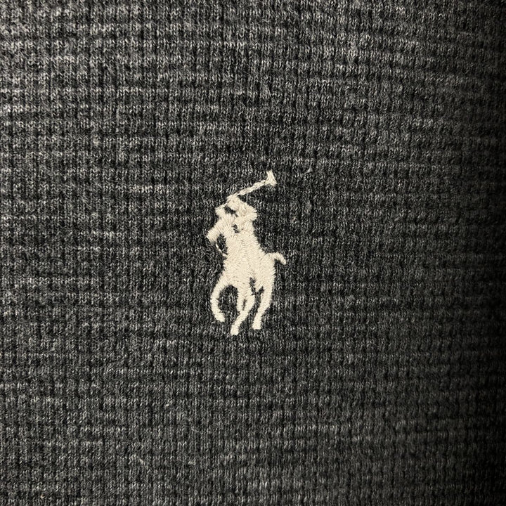 Ralph Lauren POLO RALPH LAUREN SLEEPWEAR Thermal Long T-shirt Waffle Men's M size cotton Charcoal Vintage Second Hand