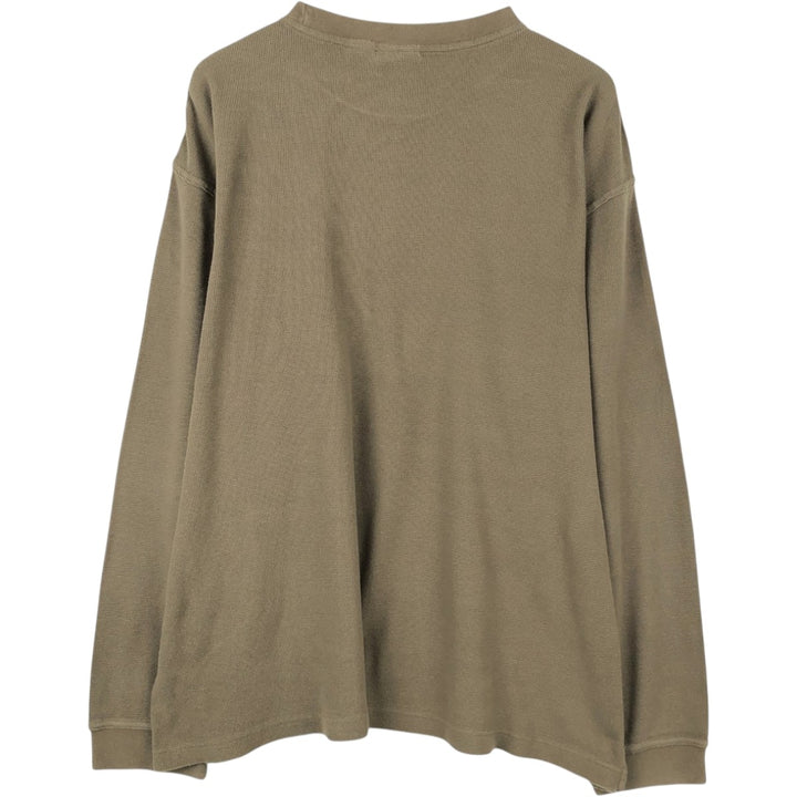 90'S LLBean Thermal Long-Sleeve T-Shirt, Men's Size XL (Equivalent), Vintage cotton Khaki type Vintage Second Hand