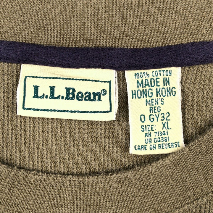 90'S LLBean Thermal Long-Sleeve T-Shirt, Men's Size XL (Equivalent), Vintage cotton Khaki type Vintage Second Hand