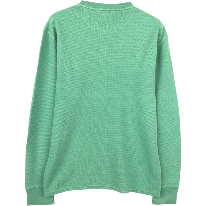 Ralph Lauren POLO RALPH LAUREN Thermal Long T-shirt Waffle Men's M size cotton green type yellow green Vintage Second Hand
