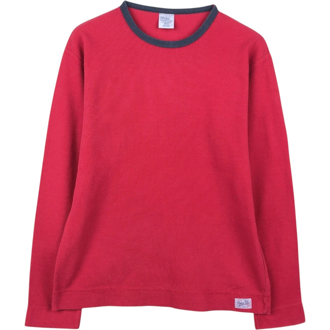 Ralph Lauren POLO by Ralph Lauren Thermal Long-Sleeve T-Shirt, Honeycomb Pattern, Men's Size S (equivalent) cotton red type Vintage Second Hand