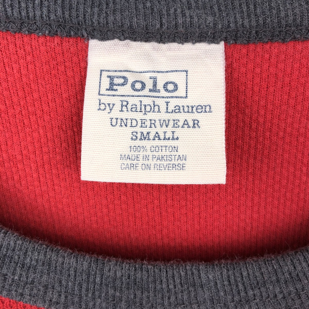 Ralph Lauren POLO by Ralph Lauren Thermal Long-Sleeve T-Shirt, Honeycomb Pattern, Men's Size S (equivalent) cotton red type Vintage Second Hand