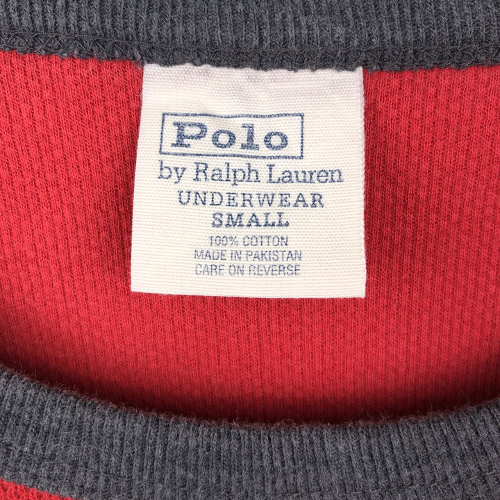 Ralph Lauren POLO by Ralph Lauren Thermal Long-Sleeve T-Shirt, Honeycomb Pattern, Men's Size S (equivalent) cotton red type Vintage Second Hand