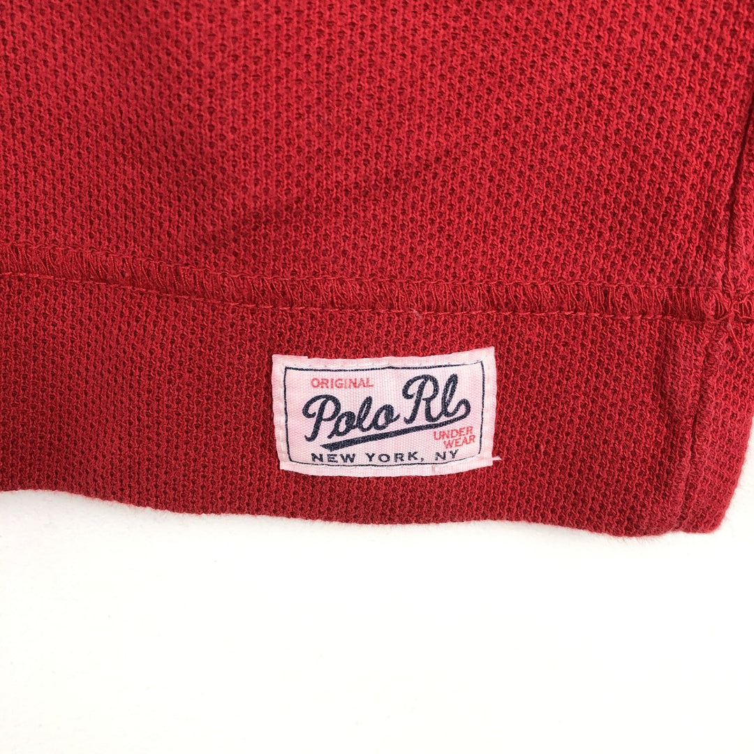Ralph Lauren POLO by Ralph Lauren Thermal Long-Sleeve T-Shirt, Honeycomb Pattern, Men's Size S (equivalent) cotton red type Vintage Second Hand
