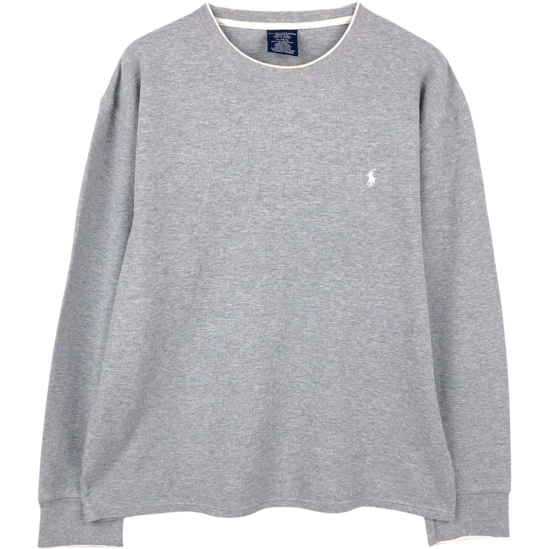 Ralph Lauren POLO RALPH LAUREN SLEEPWEAR Thermal Long T-shirt Waffle Men's XL cotton gray type Vintage Second Hand