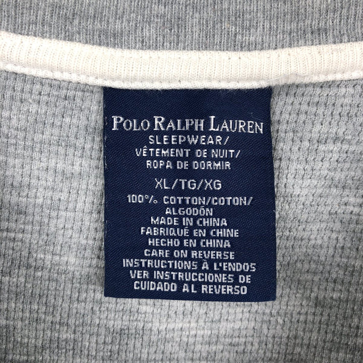Ralph Lauren POLO RALPH LAUREN SLEEPWEAR Thermal Long T-shirt Waffle Men's XL cotton gray type Vintage Second Hand