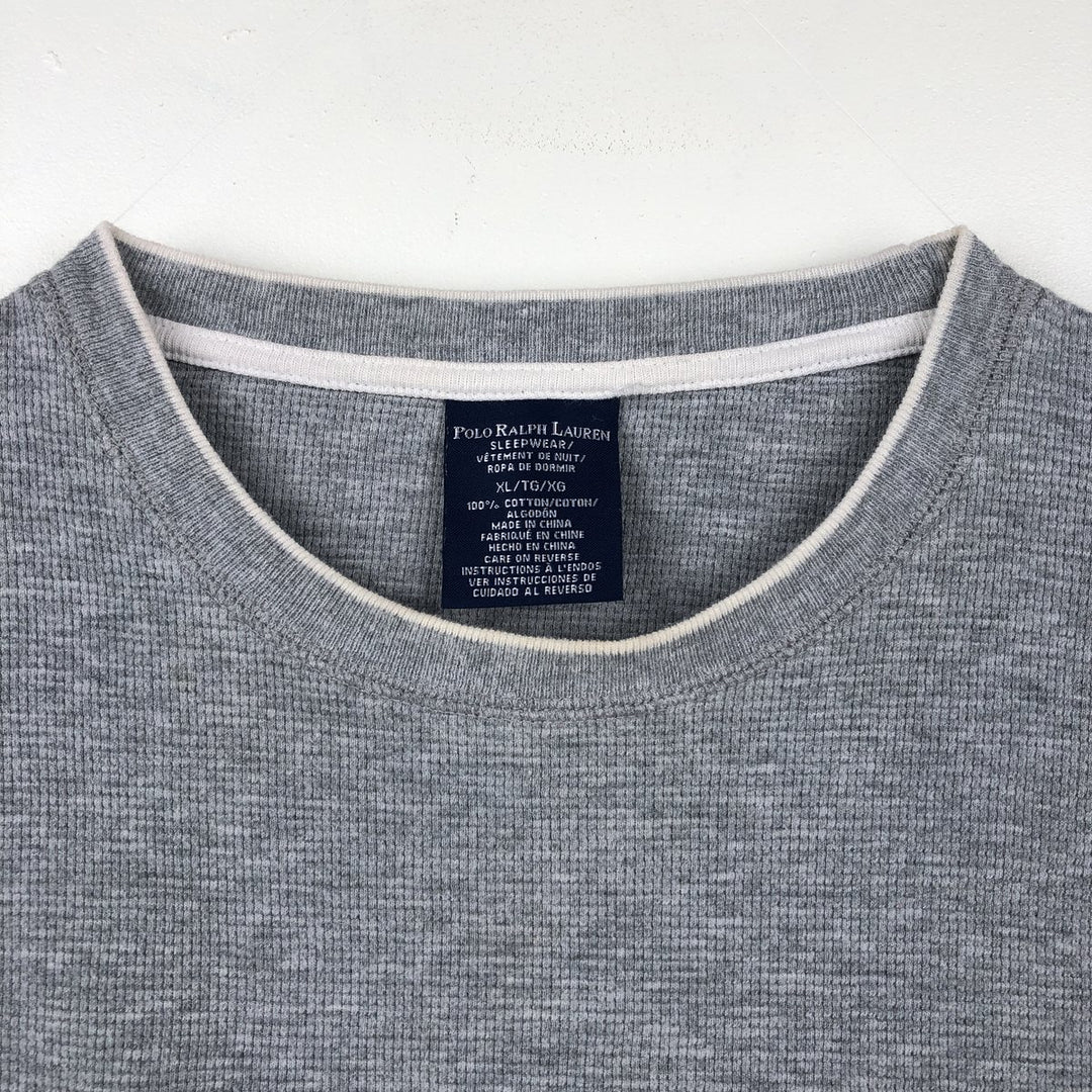 Ralph Lauren POLO RALPH LAUREN SLEEPWEAR Thermal Long T-shirt Waffle Men's XL cotton gray type Vintage Second Hand