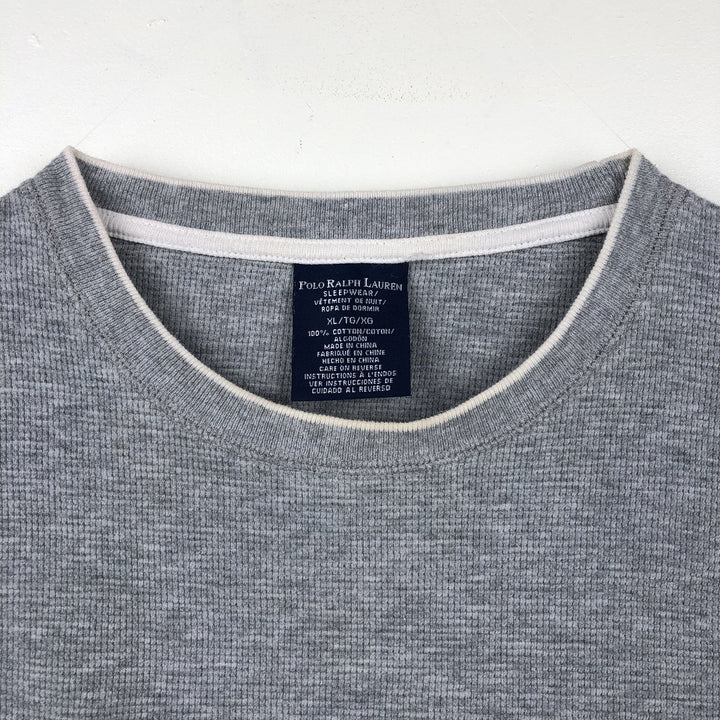 Ralph Lauren POLO RALPH LAUREN SLEEPWEAR Thermal Long T-shirt Waffle Men's XL cotton gray type Vintage Second Hand