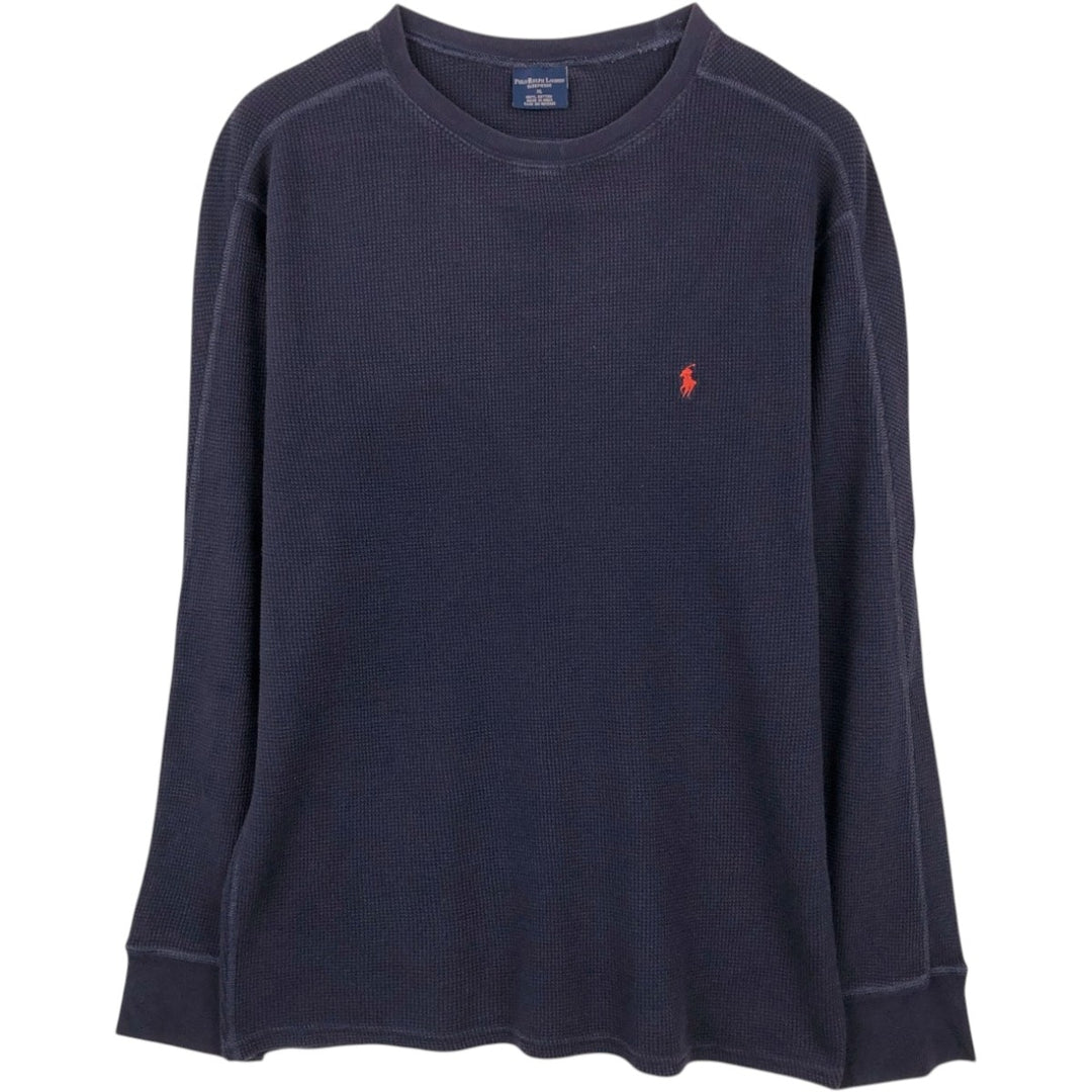 Ralph Lauren POLO RALPH LAUREN SLEEPWEAR Thermal Long T-Shirt, Men's XL cotton navy blue type Vintage Second Hand