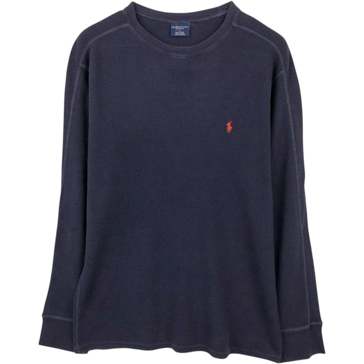 Ralph Lauren POLO RALPH LAUREN SLEEPWEAR Thermal Long T-Shirt, Men's XL cotton navy blue type Vintage Second Hand