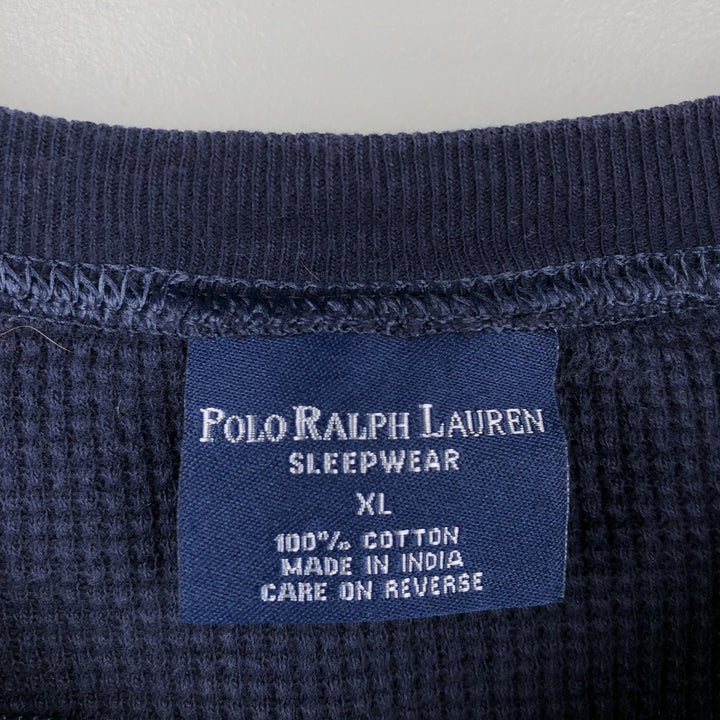 Ralph Lauren POLO RALPH LAUREN SLEEPWEAR Thermal Long T-Shirt, Men's XL cotton navy blue type Vintage Second Hand