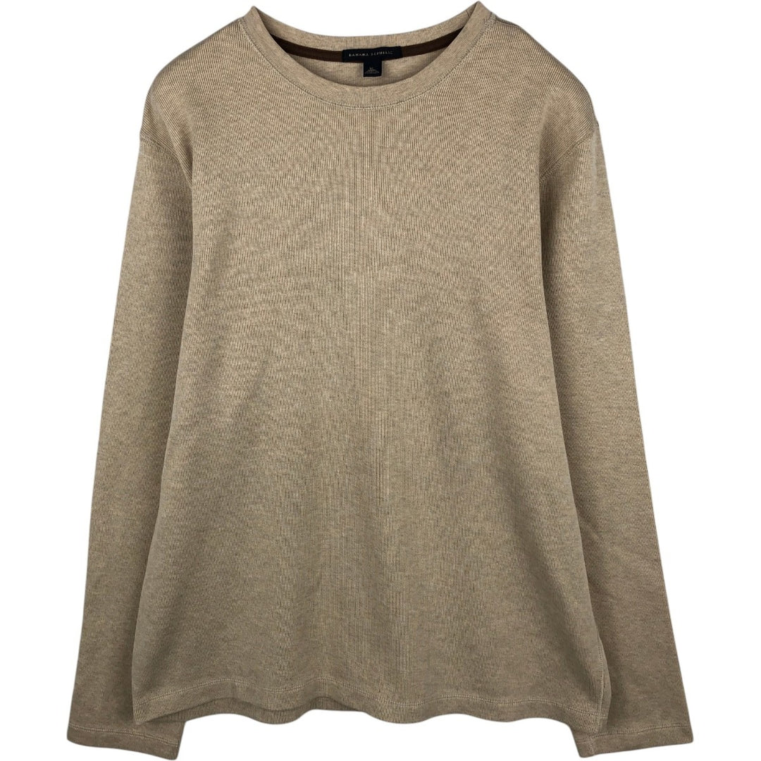 Banana Republic Long-Sleeve T-Shirt (Men's XL equivalent) cotton Beige type Vintage Second Hand