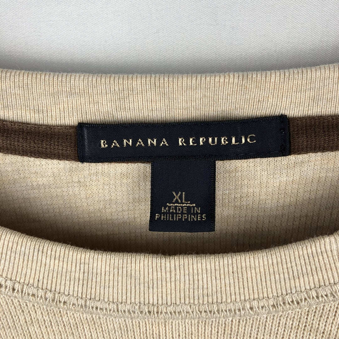 Banana Republic Long-Sleeve T-Shirt (Men's XL equivalent) cotton Beige type Vintage Second Hand