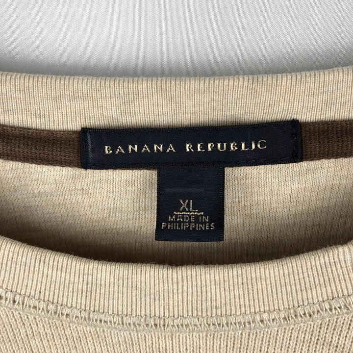 Banana Republic Long-Sleeve T-Shirt (Men's XL equivalent) cotton Beige type Vintage Second Hand