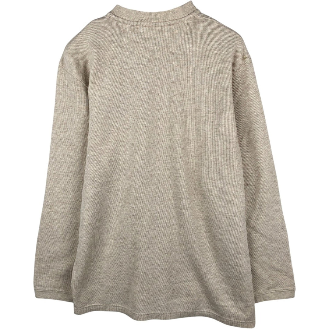 Ralph Lauren CHAPS Henley Neck Long-Sleeve T-Shirt (Men's Size L) cotton ivory Vintage Second Hand