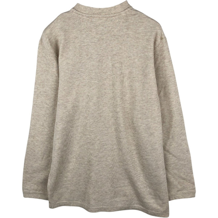 Ralph Lauren CHAPS Henley Neck Long-Sleeve T-Shirt (Men's Size L) cotton ivory Vintage Second Hand