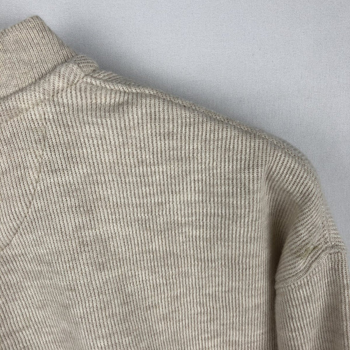 Ralph Lauren CHAPS Henley Neck Long-Sleeve T-Shirt (Men's Size L) cotton ivory Vintage Second Hand