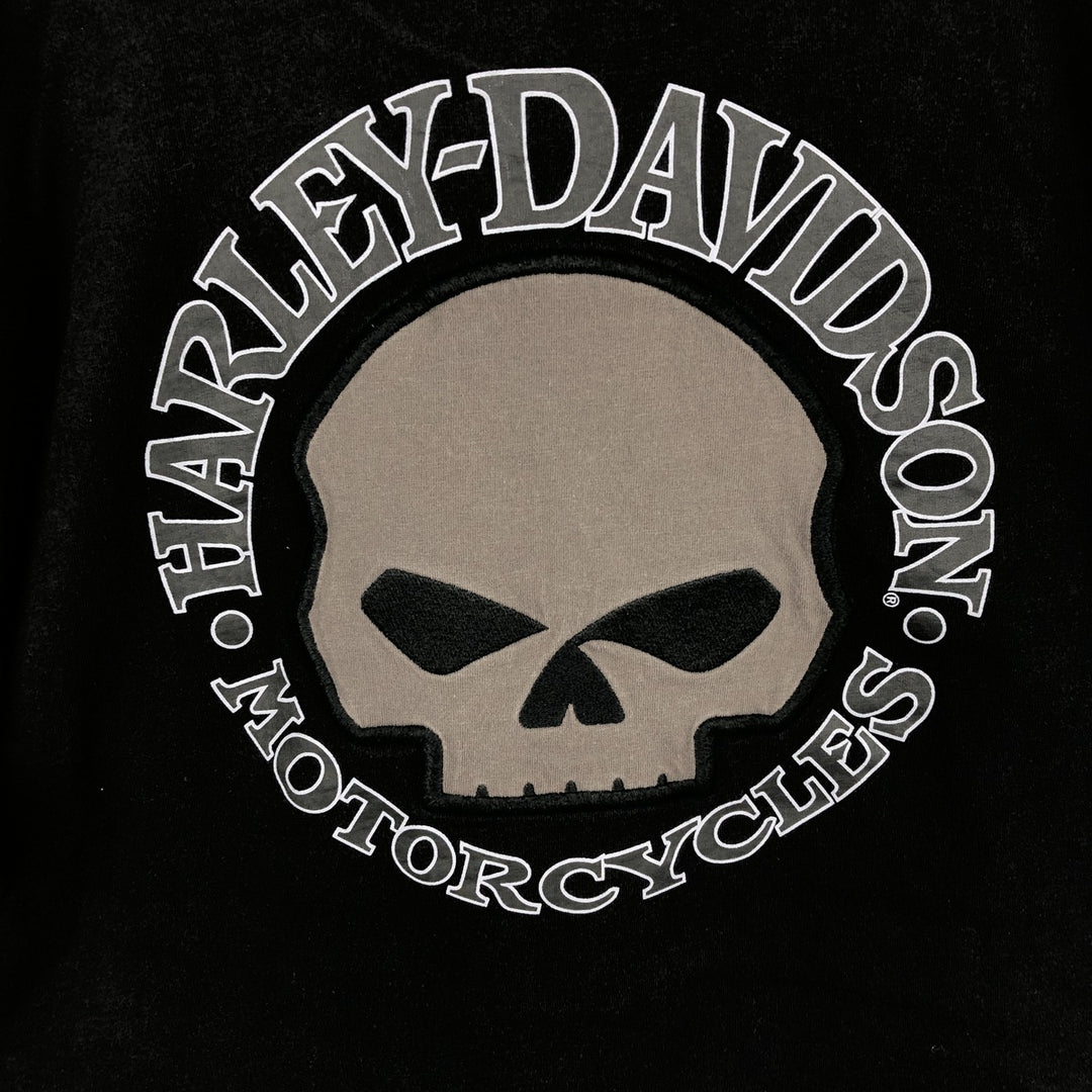 Harley-Davidson Skull Pattern Long T-shirt, Men's XL size unclear black type Vintage Second Hand