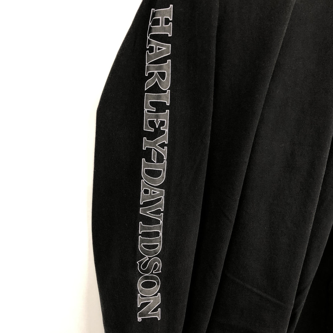 Harley-Davidson Skull Pattern Long T-shirt, Men's XL size unclear black type Vintage Second Hand