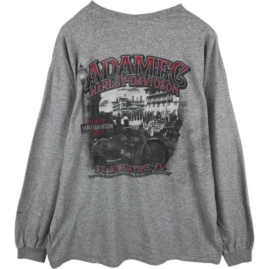 Harley-Davidson Long Sleeve T-Shirt, Men's XXL cotton gray type Vintage Second Hand
