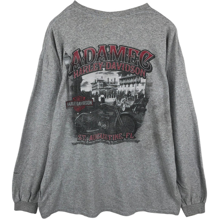 Harley-Davidson Long Sleeve T-Shirt, Men's XXL cotton gray type Vintage Second Hand