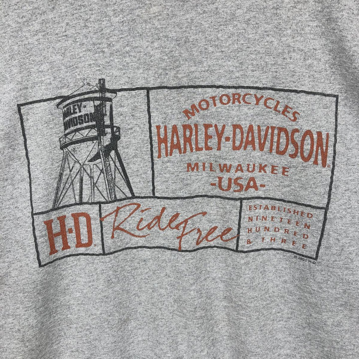 Harley-Davidson Long Sleeve T-Shirt, Men's XXL cotton gray type Vintage Second Hand
