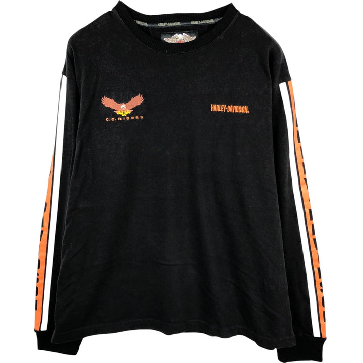 Harley-Davidson Long Sleeve T-Shirt Made in USA Men's XL cotton black type Vintage Second Hand