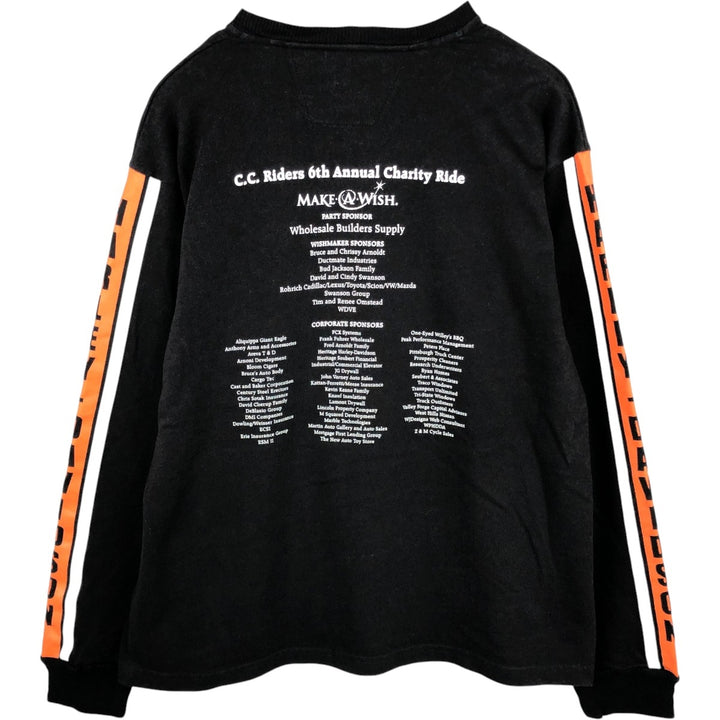 Harley-Davidson Long Sleeve T-Shirt Made in USA Men's XL cotton black type Vintage Second Hand