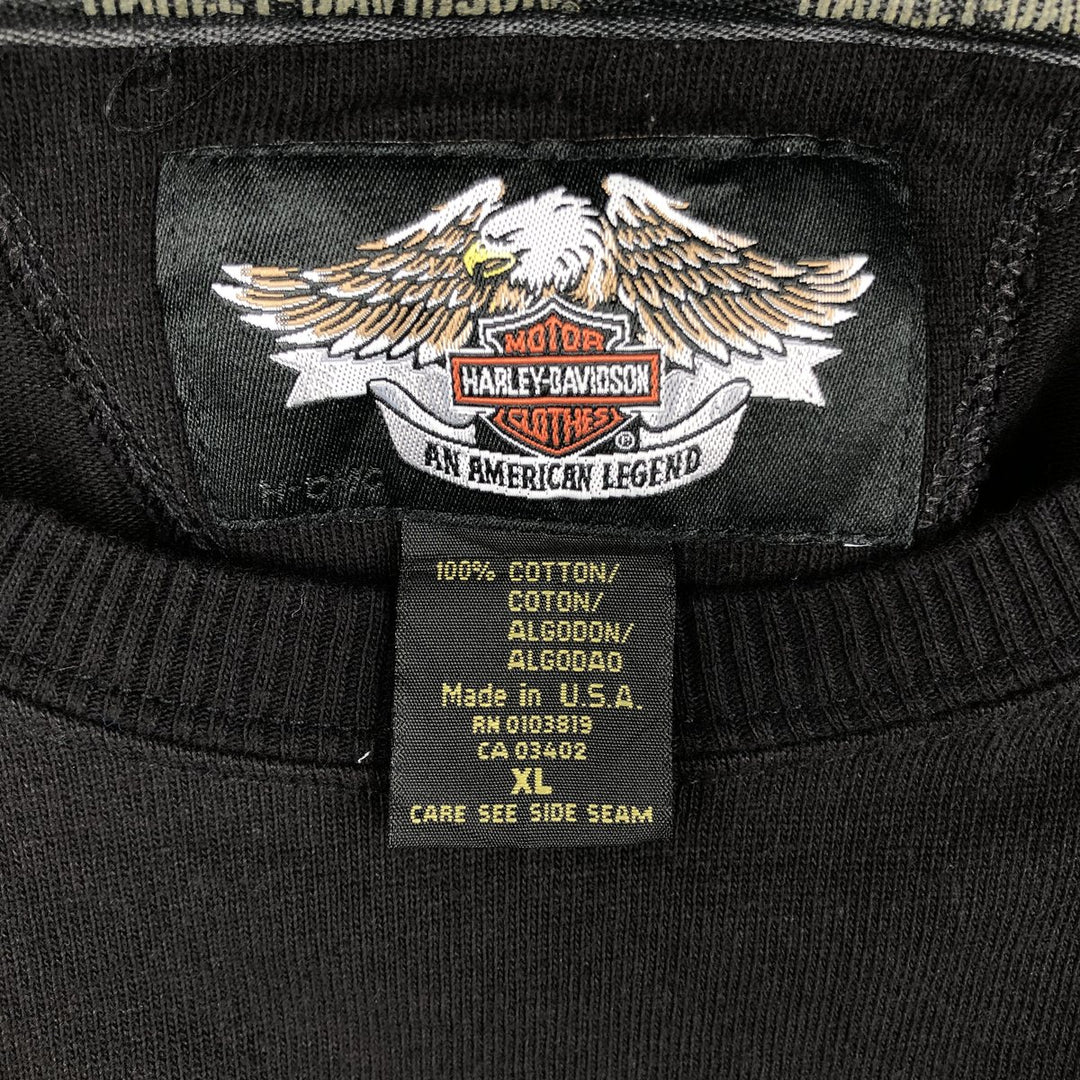 Harley-Davidson Long Sleeve T-Shirt Made in USA Men's XL cotton black type Vintage Second Hand