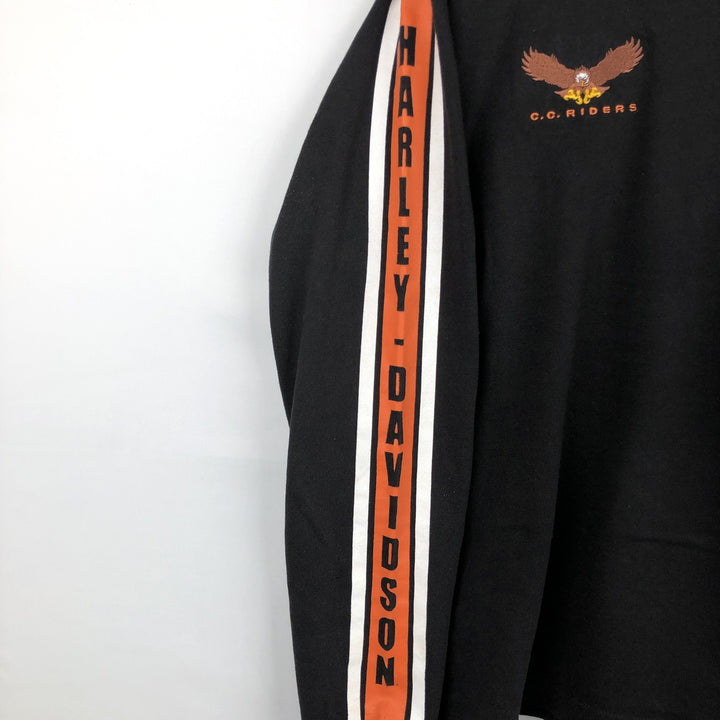 Harley-Davidson Long Sleeve T-Shirt Made in USA Men's XL cotton black type Vintage Second Hand