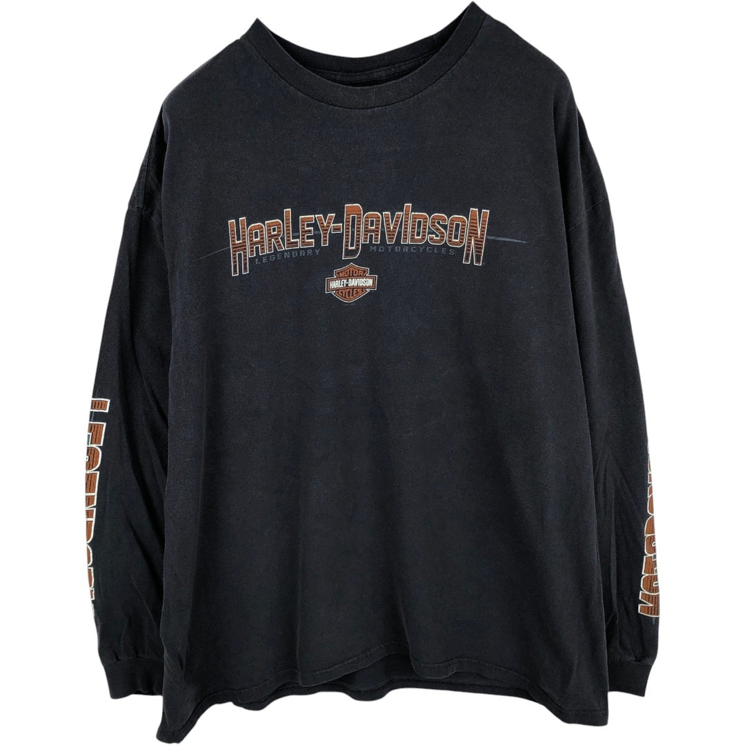 Harley-Davidson Long Sleeve T-Shirt, Men's XXL cotton black type Vintage Second Hand