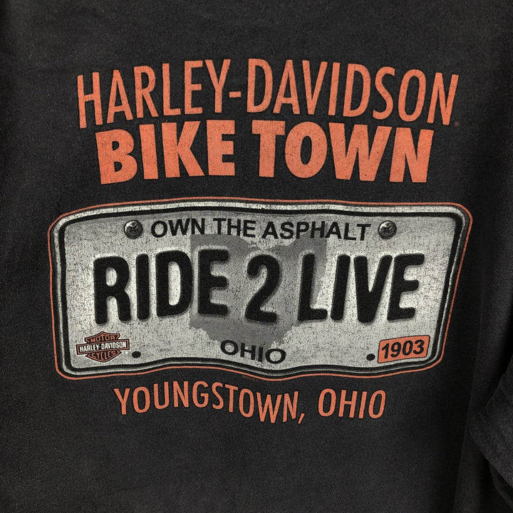 Harley-Davidson Long Sleeve T-Shirt, Men's XXL cotton black type Vintage Second Hand