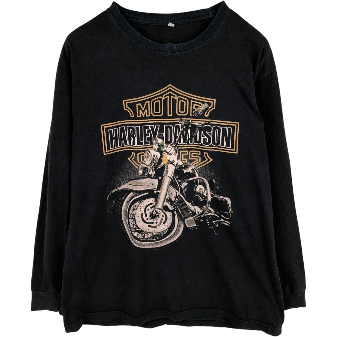 Harley-Davidson Long Sleeve T-Shirt, Men's Size L unclear black type Vintage Second Hand