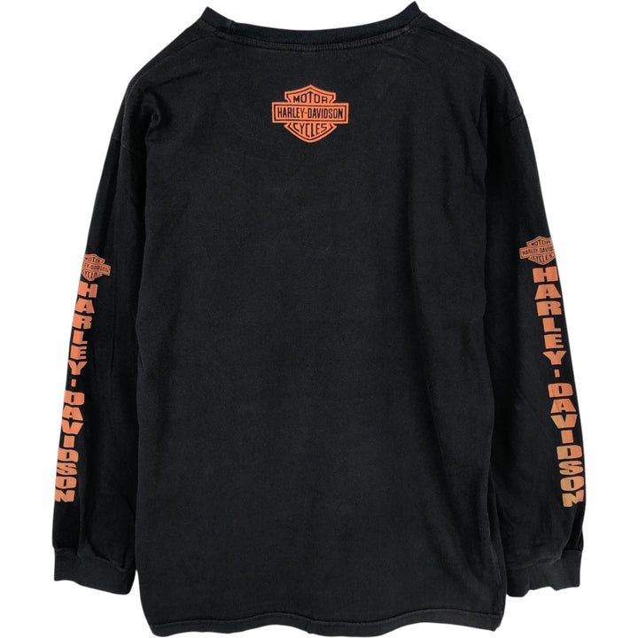 Harley-Davidson Long Sleeve T-Shirt, Men's Size L unclear black type Vintage Second Hand