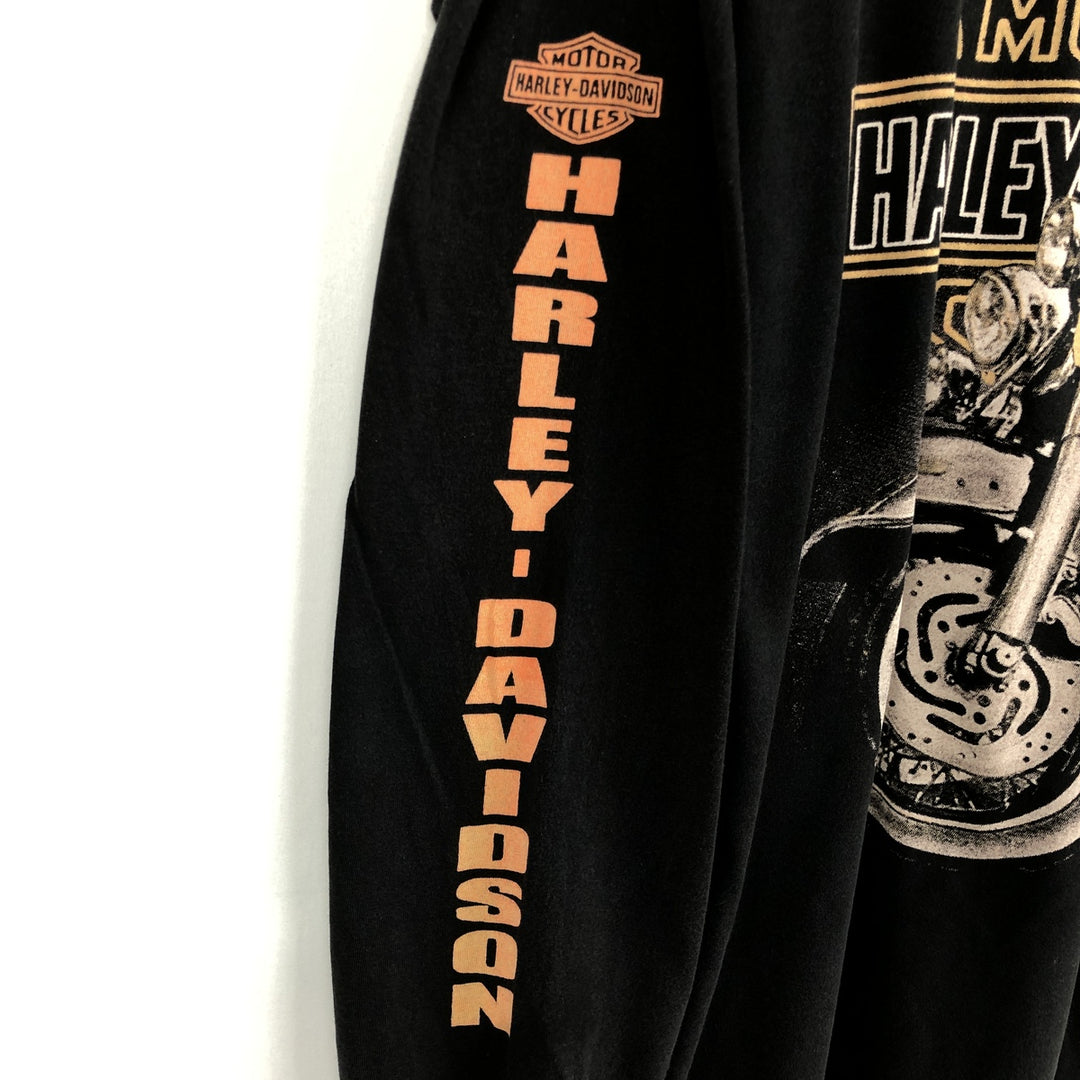 Harley-Davidson Long Sleeve T-Shirt, Men's Size L unclear black type Vintage Second Hand