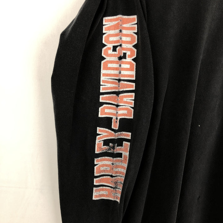 Harley-Davidson Skull Pattern Long T-shirt, Men's L size unclear black type Vintage Second Hand