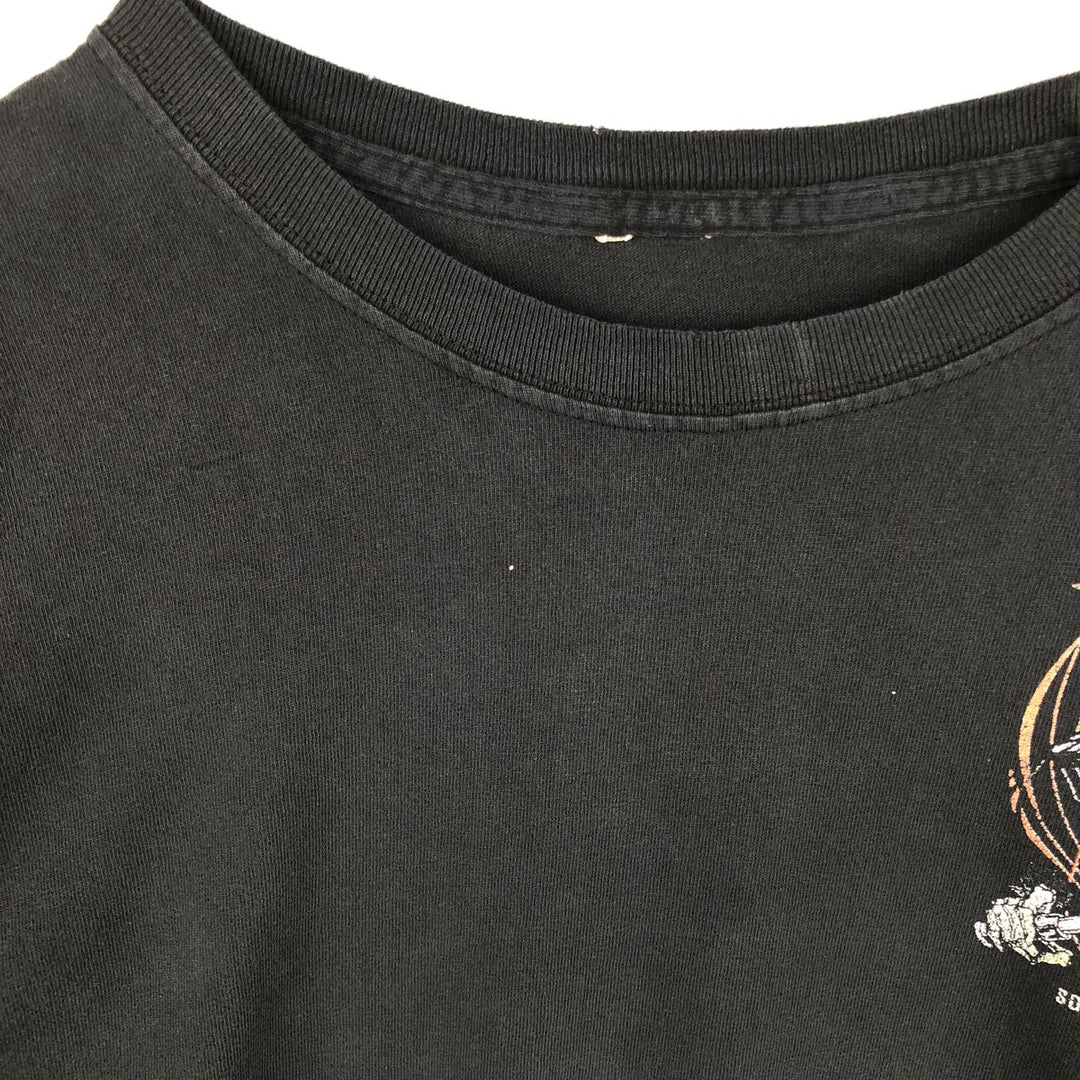 Harley-Davidson Skull Pattern Long T-shirt, Men's L size unclear black type Vintage Second Hand