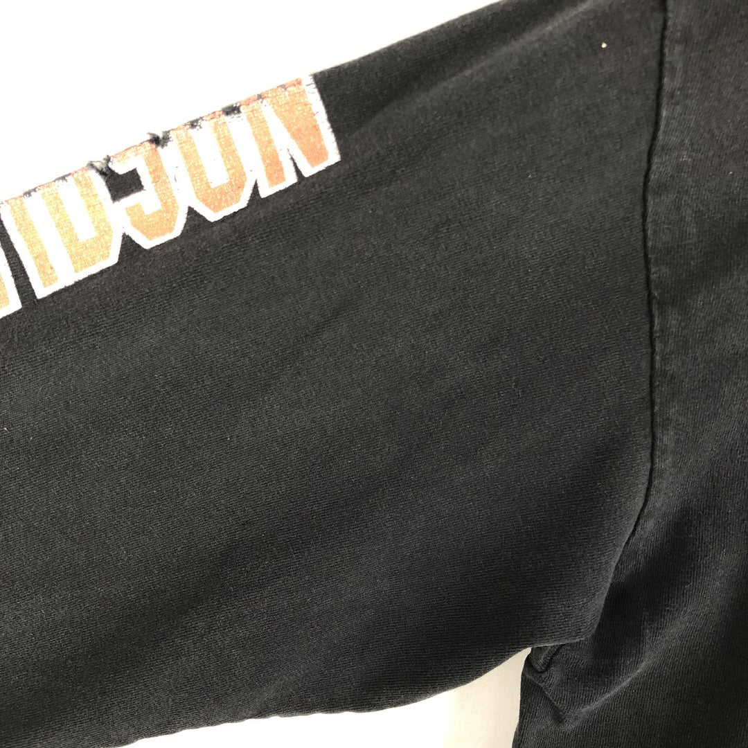 Harley-Davidson Skull Pattern Long T-shirt, Men's L size unclear black type Vintage Second Hand