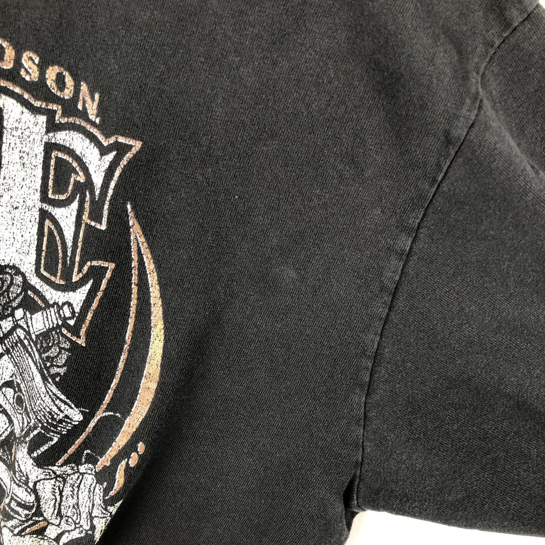 Harley-Davidson Skull Pattern Long T-shirt, Men's L size unclear black type Vintage Second Hand