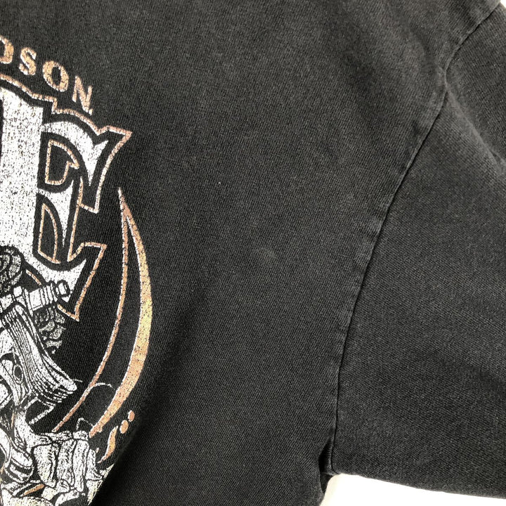 Harley-Davidson Skull Pattern Long T-shirt, Men's L size unclear black type Vintage Second Hand