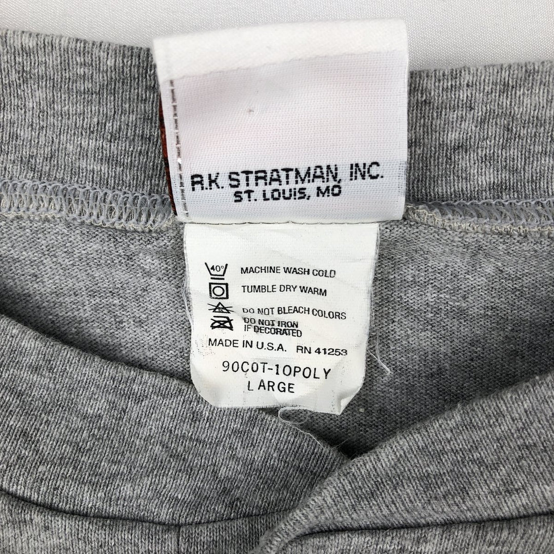 2000'S Harley-Davidson American flag pattern Henley neck long-sleeve T-shirt, made in USA, men's size L equivalent. unclear gray type Vintage Second Hand