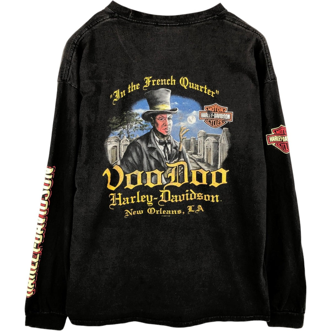 2000'S Harley-Davidson Long-Sleeve T-Shirt unclear black type Vintage Second Hand
